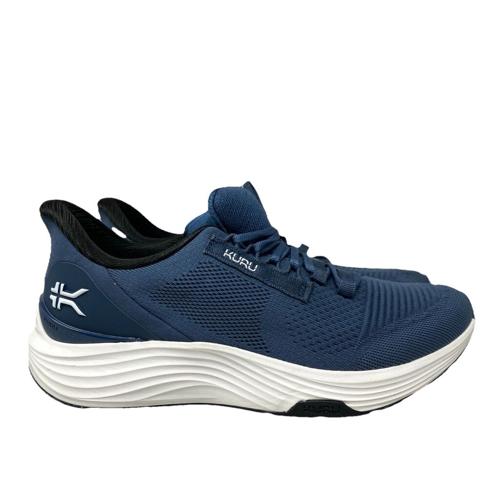Kuru Atom 2 Sneakers Mens‎ 9.5 Blue Knit Supportive Orthopedic Walking Shoes